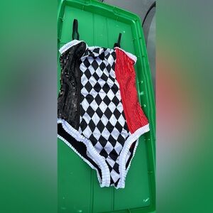 Spirit Halloween Harley Quinn Bodysuit, Sz Medium, Worn Once